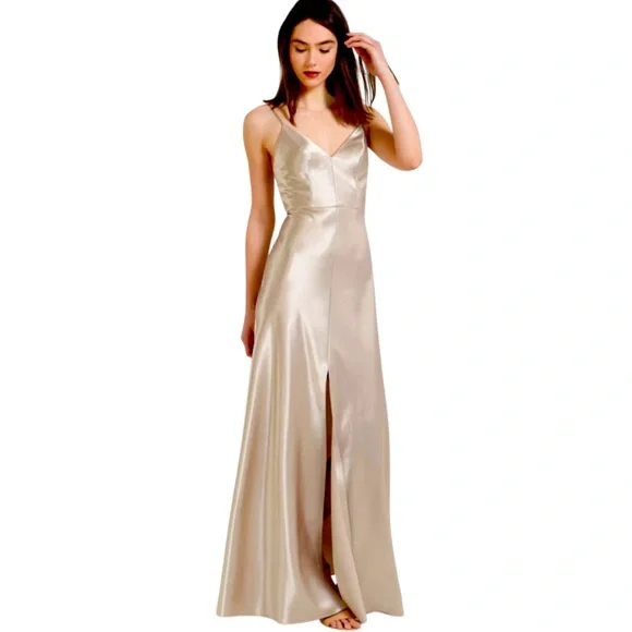 jenny yoo champagne bridesmaid dress Jenny Yoo Bridesmaid Dress Landry Print Verona Floral Printed Satin Buttercup Multi